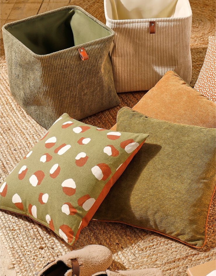 Bac de rangement en velours côtelé Savana (beige) Bac de rangement en velours côtelé Savana (beige)