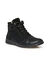 Boots zippées en cuir et textile extensible (noir)