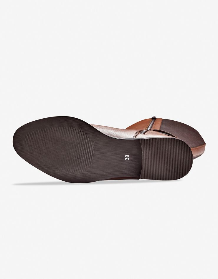 Bottes cavalières en cuir, spécial larges mollets (marron)