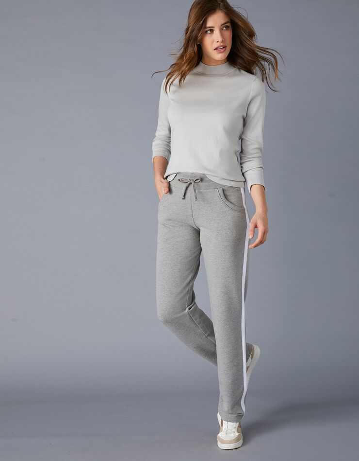 Pantalon jogging bicolore (gris chiné / blanc) Pantalon jogging bicolore (gris chiné / blanc)