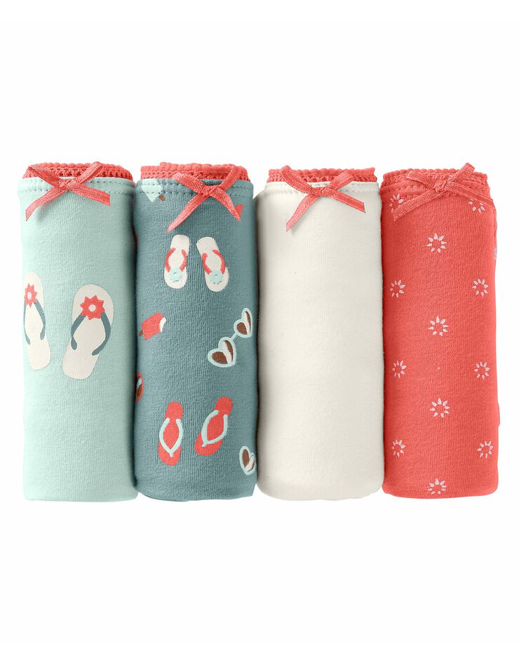 Shorty imprimé motifs « plage » assortis– Lot de 4 (vert d'eau / corail) Shorty imprimé motifs « plage » assortis– Lot de 4 (vert d'eau / corail)