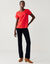 T-shirt uni brod&eacute; coeur manches courtes (rouge)