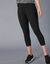 Legging 3/4 maille taille &eacute;lastiqu&eacute;e (noir)