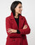 Manteau caban boutonn&eacute; uni (rouge carmin)