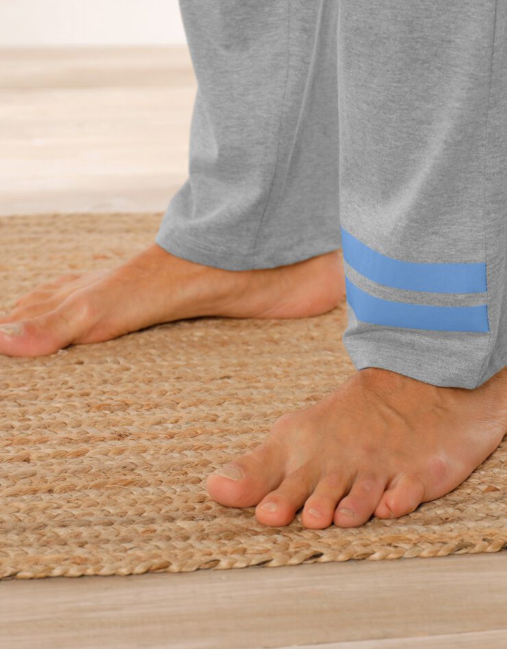 Pantalon pyjama coton mélangé gris chiné (gris chiné) Pantalon pyjama coton mélangé gris chiné (gris chiné)