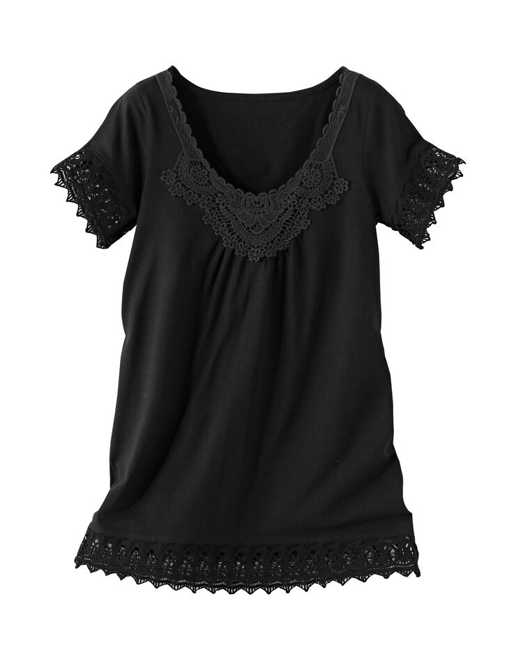 Tee-shirt macramé fantaisie (noir) Tee-shirt macramé fantaisie (noir)