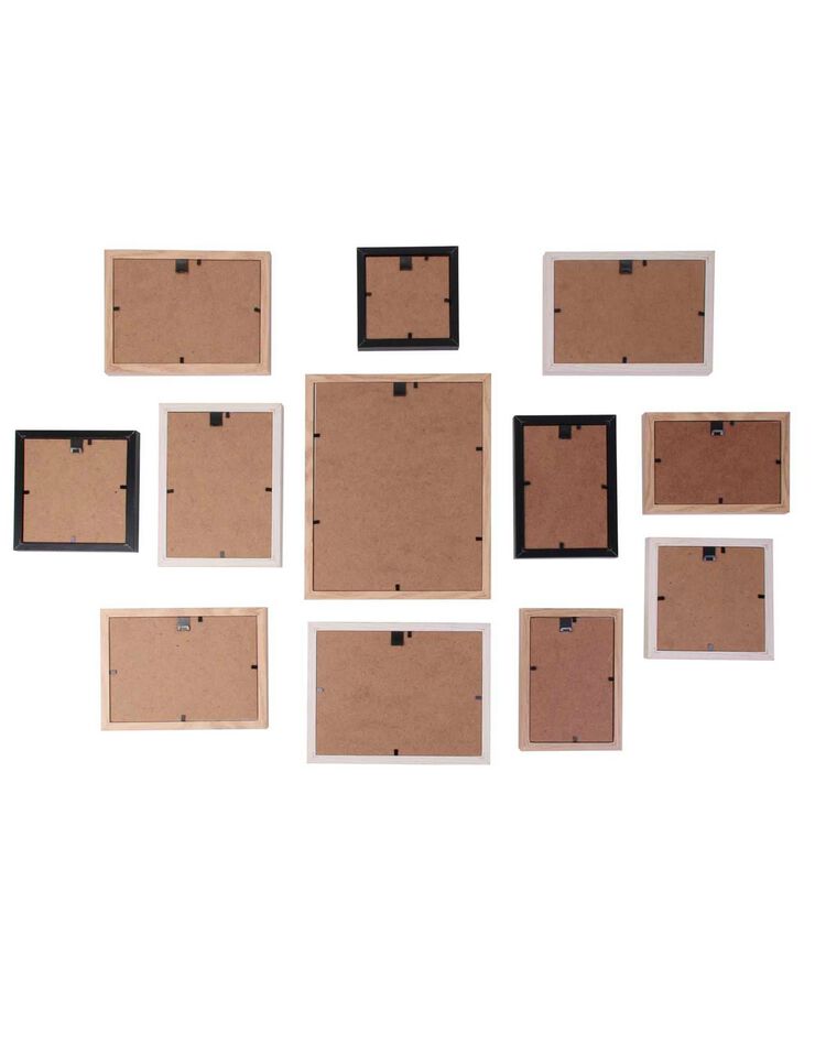 Cadre-photos - lot de 12 vues (noir/naturel)