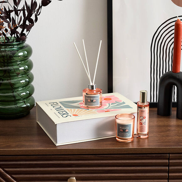 Coffret bougie et parfums d'intérieur. (rose)