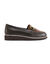 Mocassins compens&eacute;s cuir largeur confort (marron)