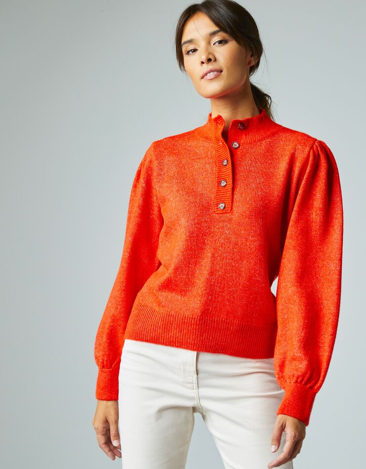 Pull jersey manches longues bouffantes (orange) Pull jersey manches longues bouffantes (orange)