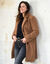 Manteau maille bouclette col tailleur (caramel)