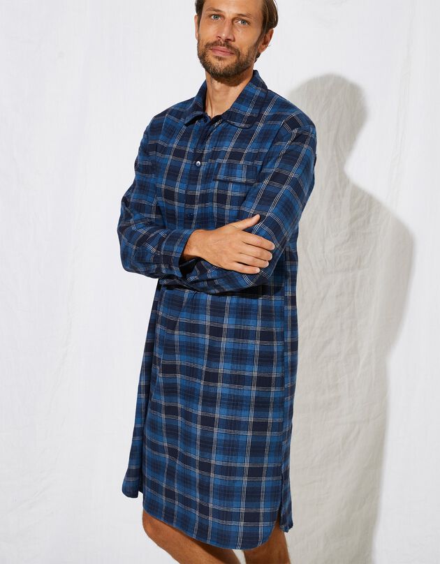 Liquette pyjama pilou carreaux (bleu)