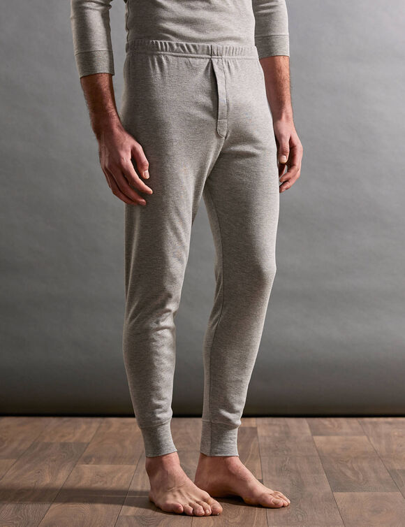 Cale&ccedil;on long coton - lot de 2 (gris chin&eacute;)