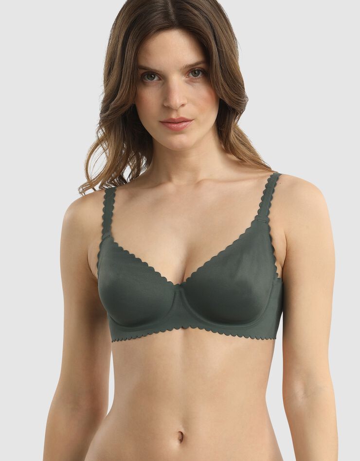 Soutien-gorge corbeille sans coutures Body Touch - avec armatures (vert gris)