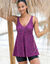 Robe de bain jupette boxer intégré (violet / noir)