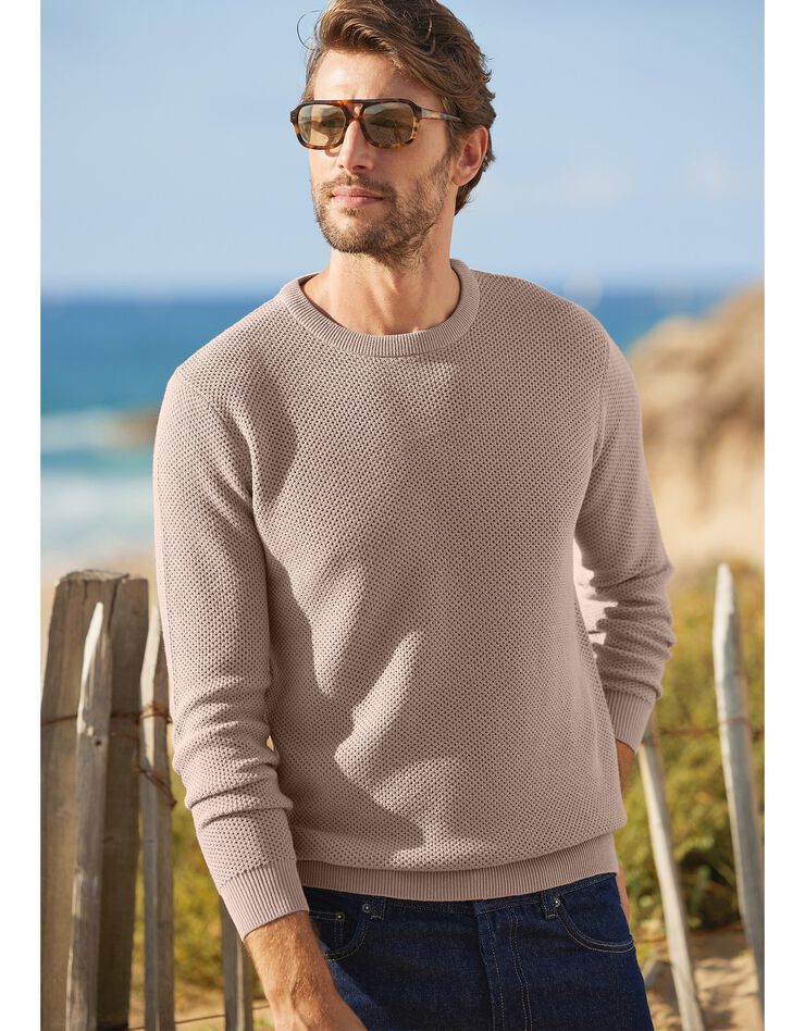 Pull en maille fantaisie (beige) Pull en maille fantaisie (beige)