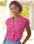 Blouse sans manches imprimée, crépon (rose)