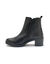 Boots zippées à talon en cuir lisse, extra larges (noir)