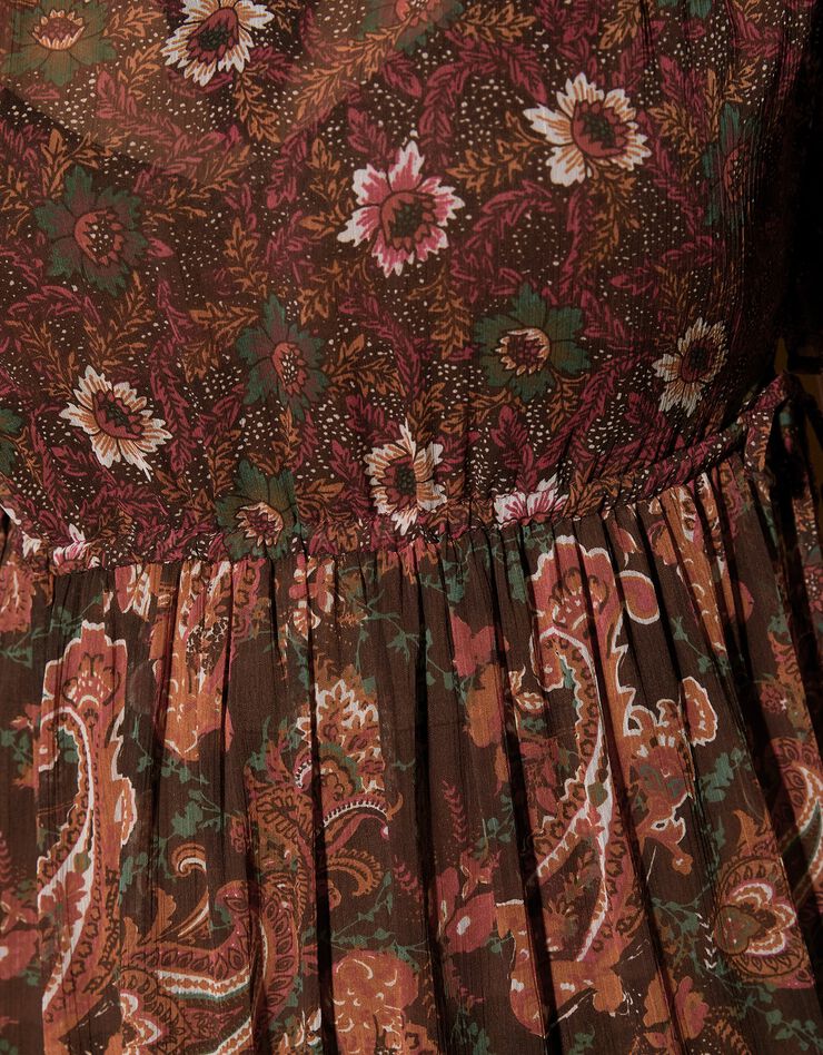 Robe longue voile imprimé (chocolat) Robe longue voile imprimé (chocolat)