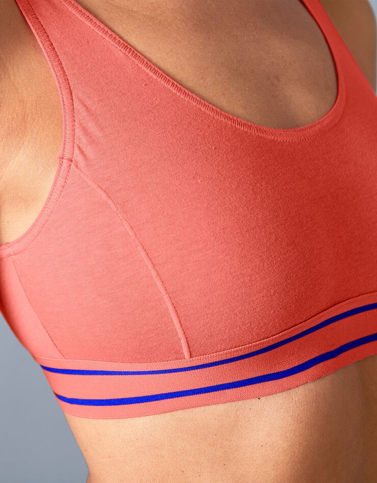 Brassière sport sans armatures - lot de 2 (bleu + corail) Brassière sport sans armatures - lot de 2 (bleu + corail)