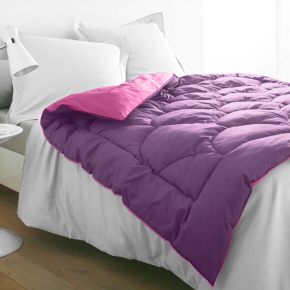 Edredon bicolore (fuchsia / aubergine)