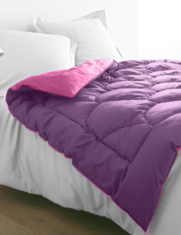 Edredon bicolore (fuchsia / aubergine)