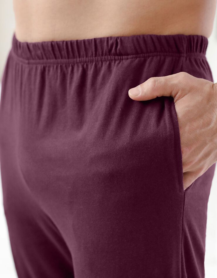 Pyjama pantalon rayé col tunisien (bordeaux) Pyjama pantalon rayé col tunisien (bordeaux)