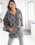 Poncho à capuche, maille polaire toucher peluche (gris / rose)