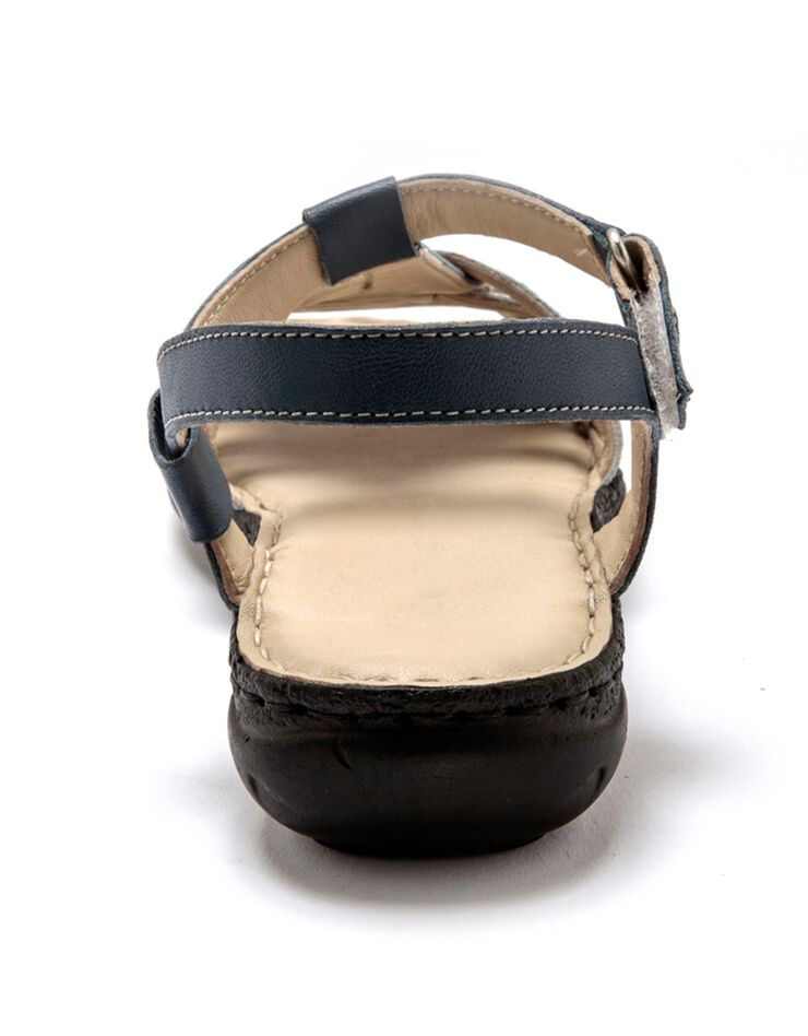 Sandales dessus cuir ultra légères - grande largeur (bleu)