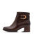 Boots boucle &agrave; talon grande largeur (chocolat)