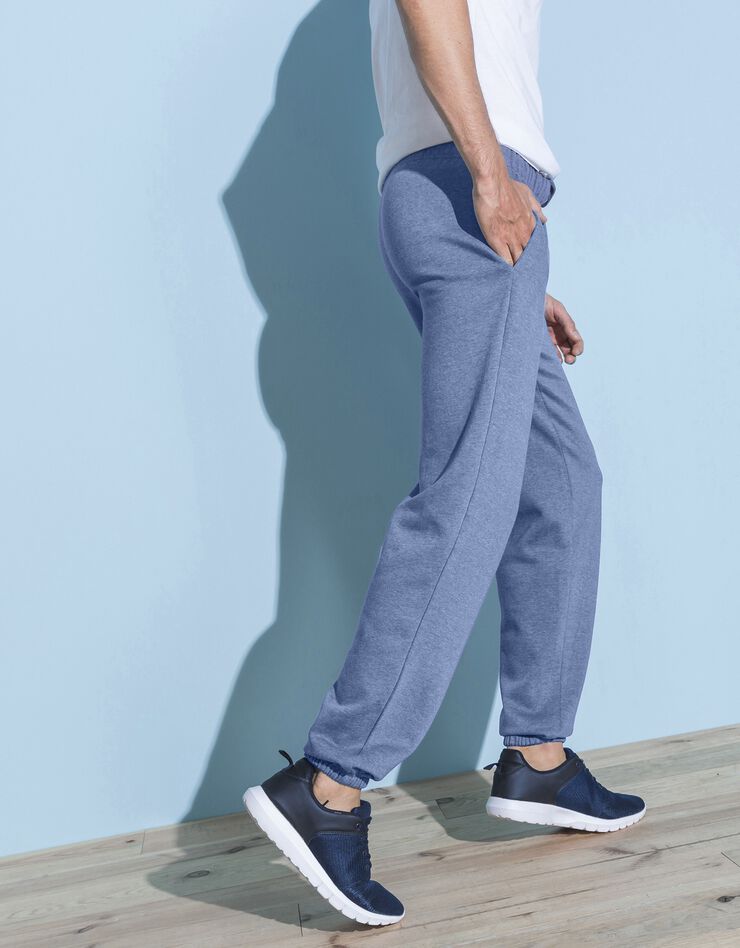 Pantalon jogging molleton bas élastiqué (bleu jean) Pantalon jogging molleton bas élastiqué (bleu jean)