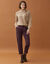 Pull blousant col montant avec noeud, maille anglaise (taupe chin&eacute;)