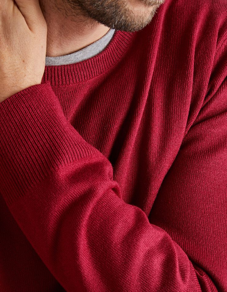 Pull uni col rond (rouge carmin) Pull uni col rond (rouge carmin)