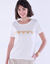 T-shirt manches courtes, imprimé coeurs dorés (écru)