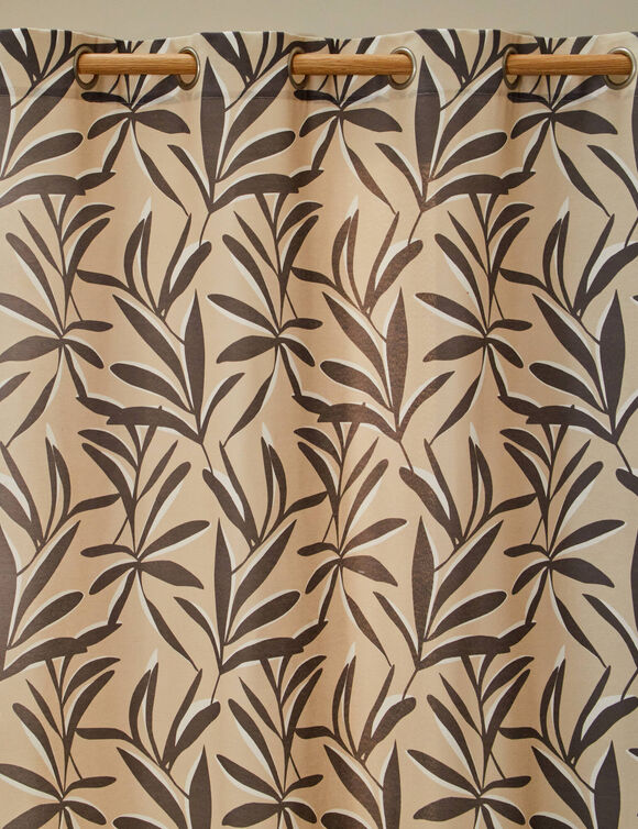 Rideau imprim&eacute; feuillage (sable)