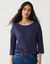 T-shirt volume loose manches 3/4 (marine)