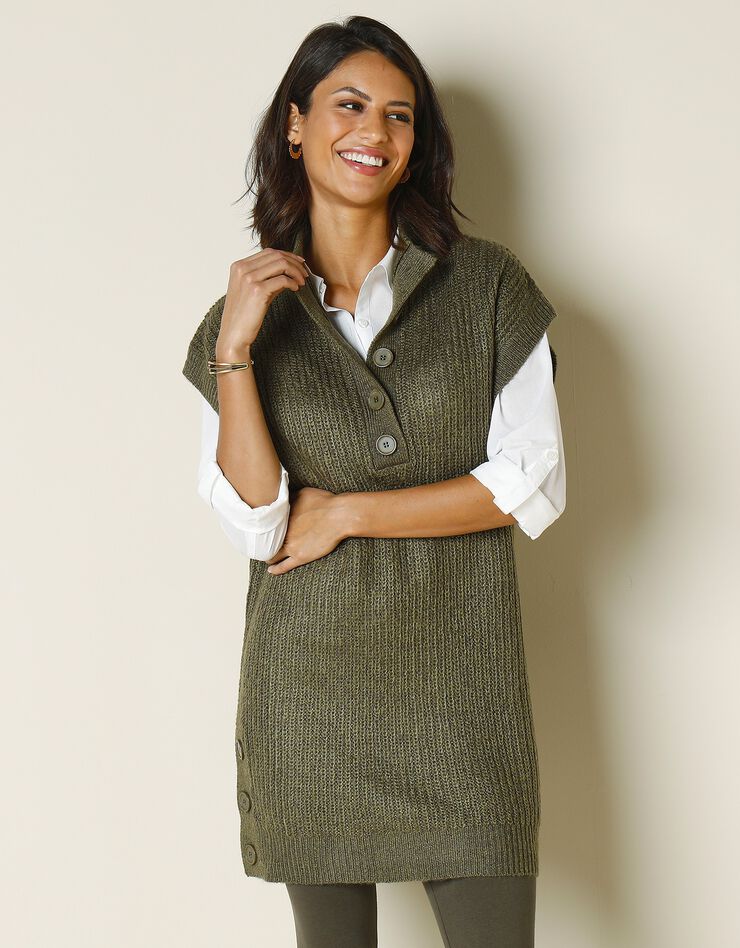 Pull-tunique sans manches, toucher doux (bronze) Pull-tunique sans manches, toucher doux (bronze)