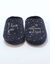 Chaussons mules polaire brodés texte (bleu nuit)