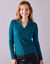 Pull col polo, maille côtelée (bleu canard)