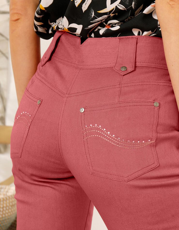 Pantacourt droit taille haute effet denim (terracotta) Pantacourt droit taille haute effet denim (terracotta)
