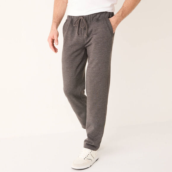 Pantalon jogging molleton bas droits (anthracite chiné)