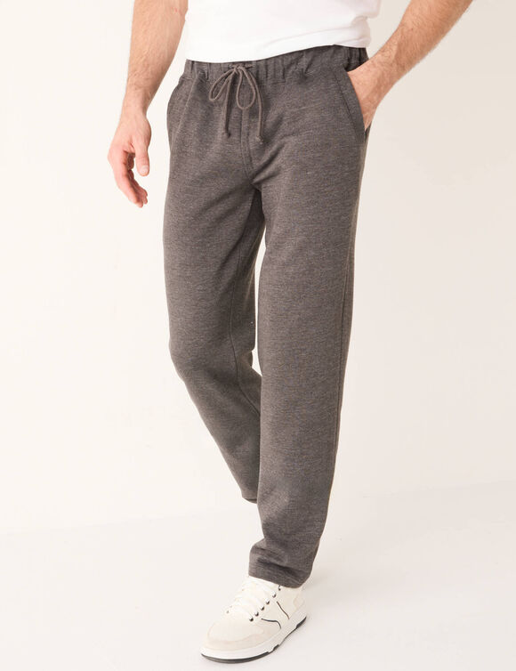 Pantalon jogging molleton bas droits (anthracite chiné)