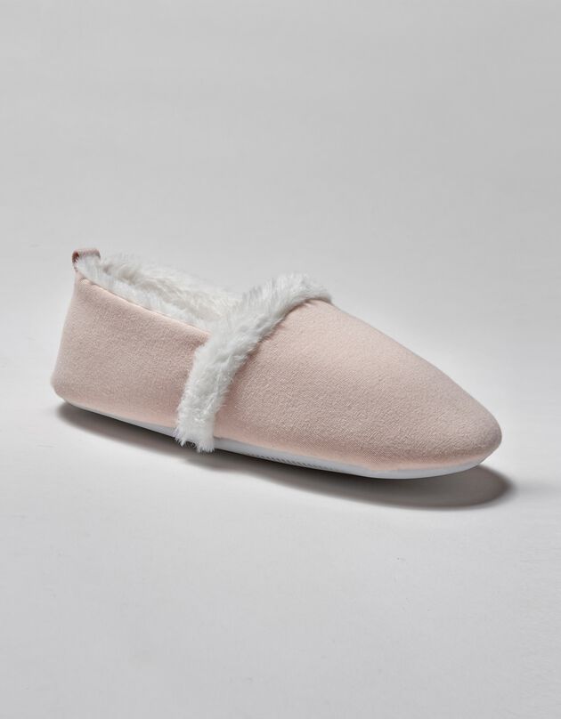 Chaussons doublés fausse fourrure (rose blush)