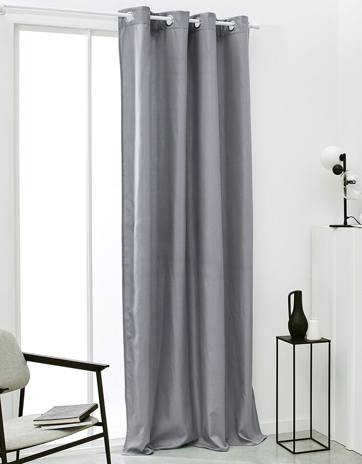 Rideau oeillets uni (gris clair)