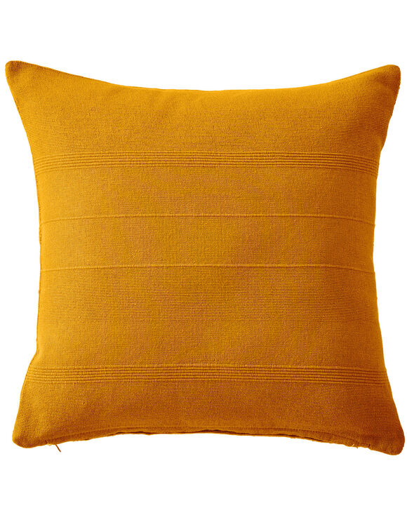 Housse coussin unie coton tissage artisanal - lot de 2 (caramel)