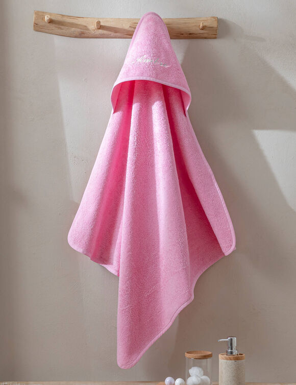 Cape de bain bébé personnalisable (rose)