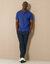 Polo uni maille piquée manches courtes (bleu)