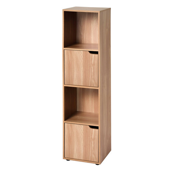 Meuble de rangement STAVRA – 4 cases, 2 portes (naturel)