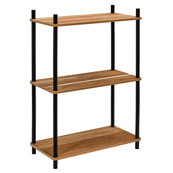 Etagère 3 niveaux en bois (marron/noir)