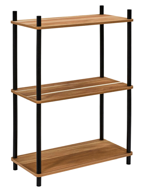 Etagère 3 niveaux en bois (marron/noir)